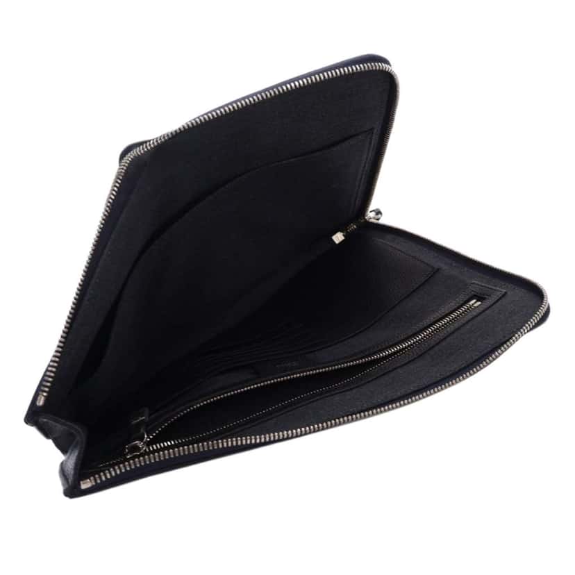 Dior Leather Document Case Blue Leather Good condition - Model View