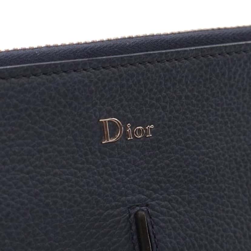 Dior Leather Document Case Blue Leather Good condition - Box View