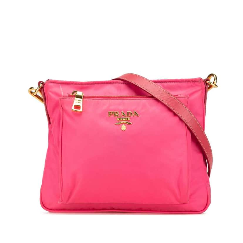 Prada Tessuto Zip Top Crossbody Pink Good condition - Front View