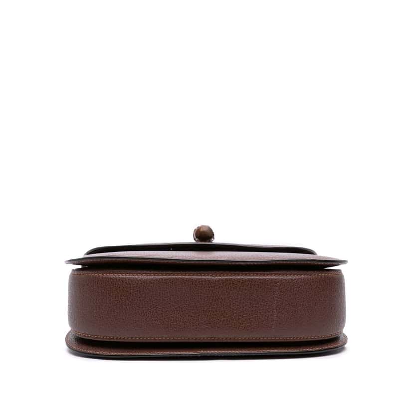 Gucci Grained Calfskin Bamboo Night Brown Leather Good condition - Inside View