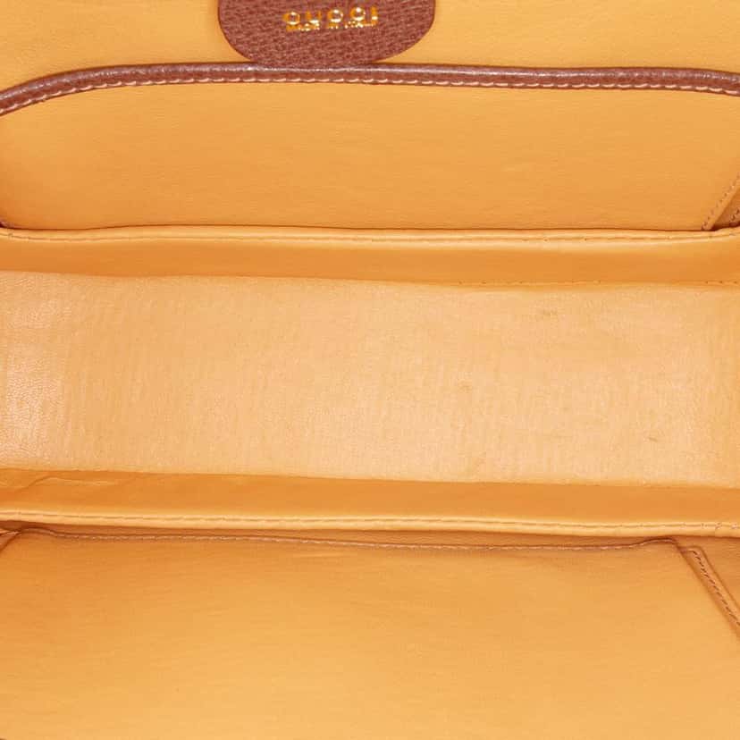 Gucci Grained Calfskin Bamboo Night Brown Leather Good condition - Model View
