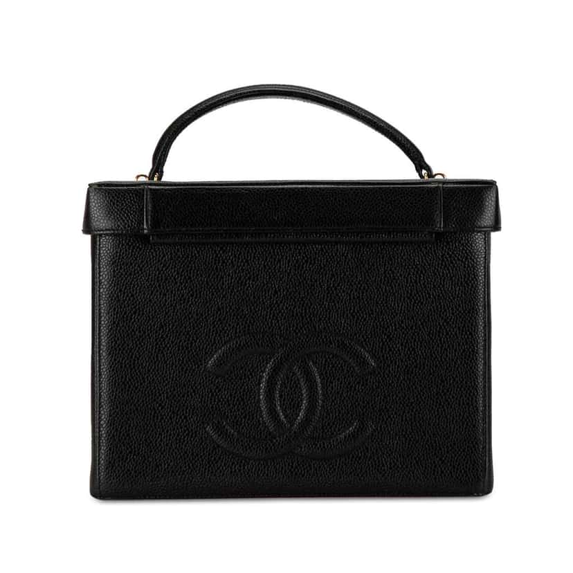 Chanel CC Caviar Vanity Case Black Leather Good condition - Inside View