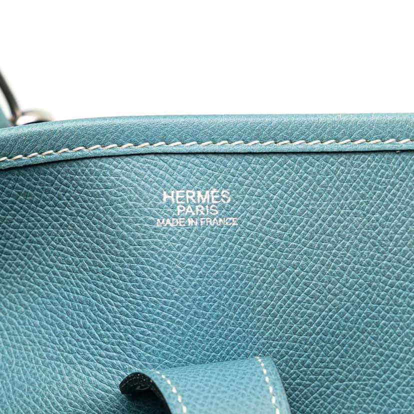 Hermès Clemence Evelyne II PM Blue Leather Good condition - Box View