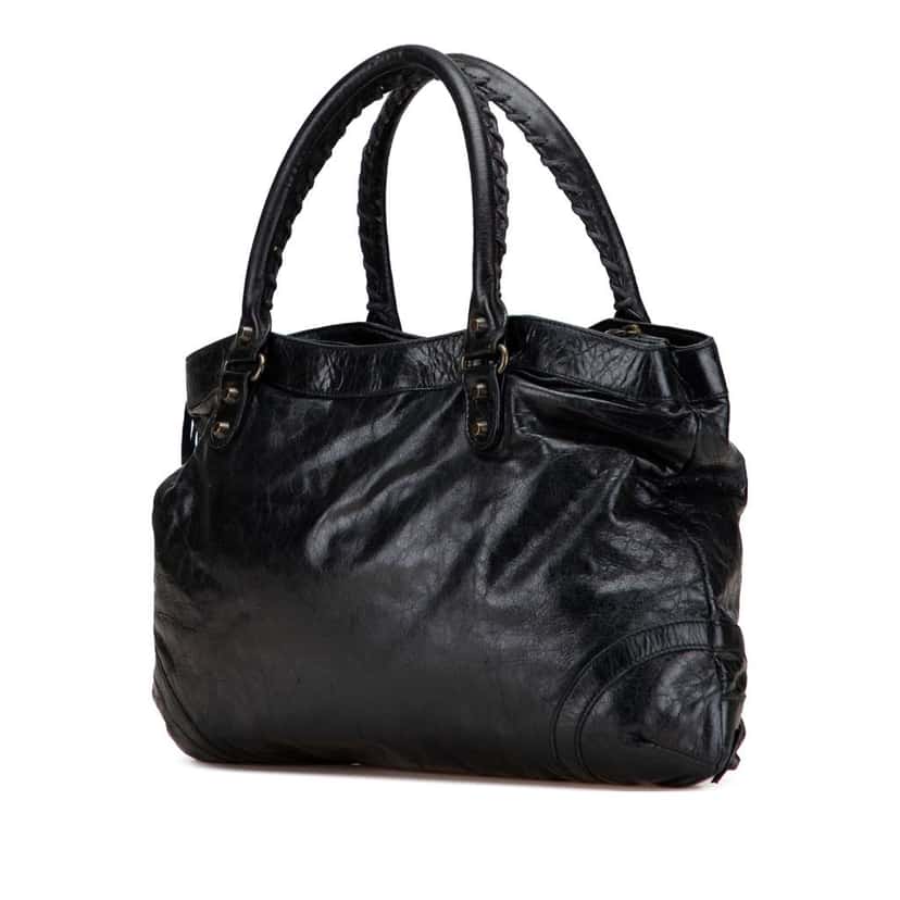 Balenciaga Chevre Motocross Classic Purse Bag Black Leather Good condition - Back View
