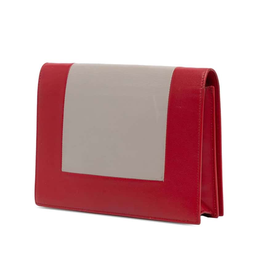 Celine Leather Frame Wallet on Chain Red Leather Very good condition - Back View