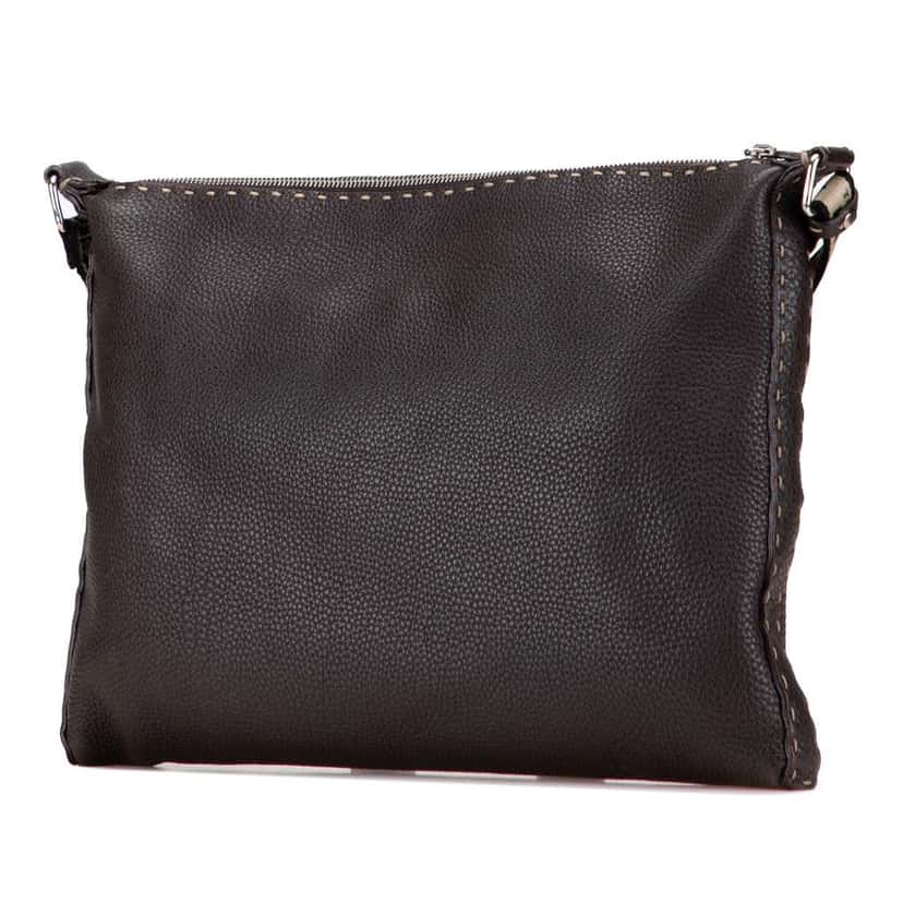 Fendi Leather Selleria Crossbody Brown Leather Good condition - Back View