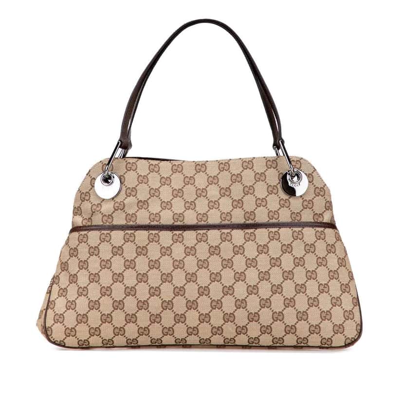 Gucci GG Canvas Eclipse Shoulder Bag Brown Canvas Good condition - Front View