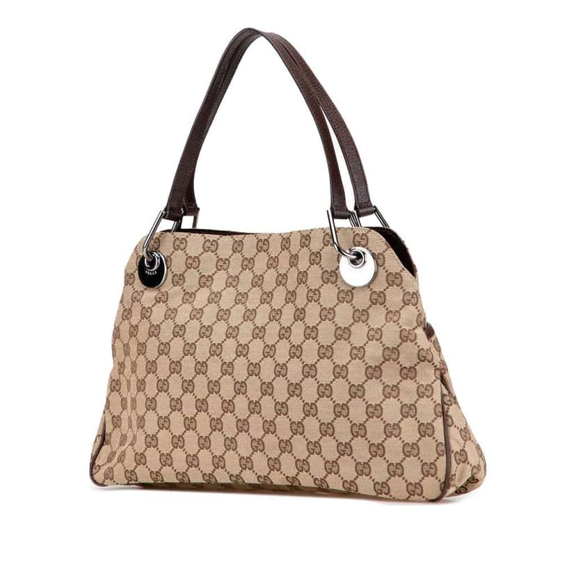Gucci GG Canvas Eclipse Shoulder Bag Brown Canvas Good condition - Back View