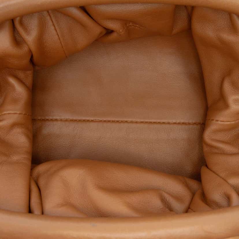 Bottega Veneta Lambskin The Mini Pouch Crossbody Brown Leather Good condition - Model View
