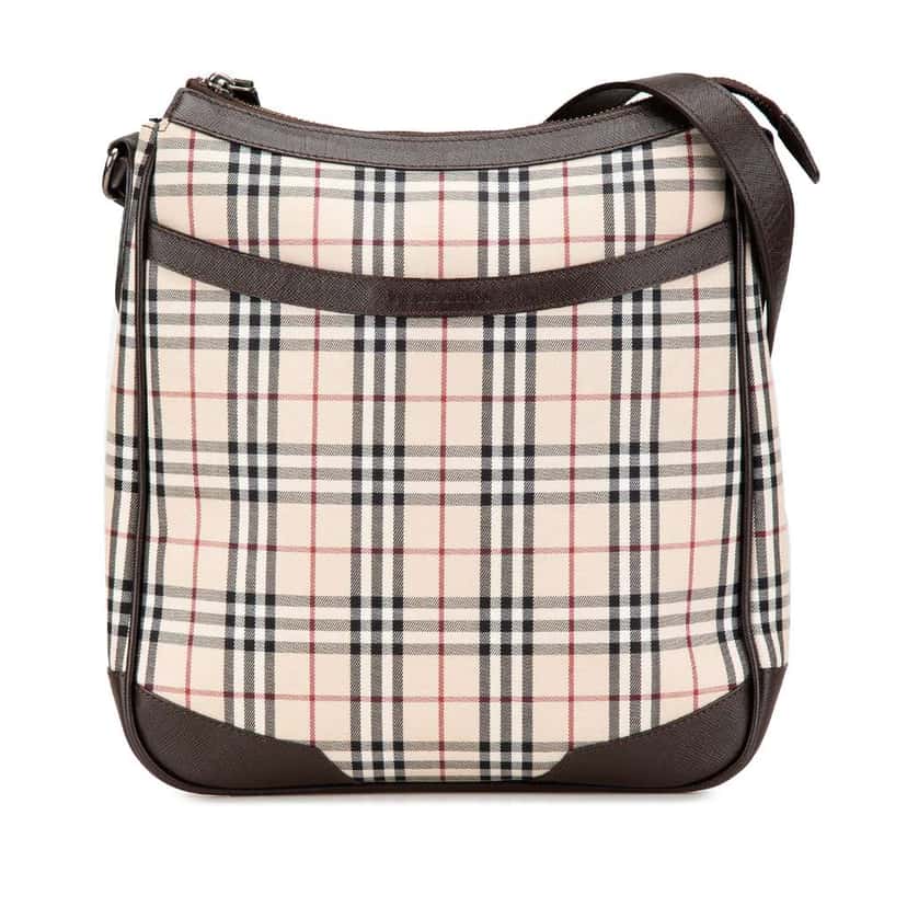 Burberry House Check Canvas Crossbody Brown Canvas Good condition - Front View