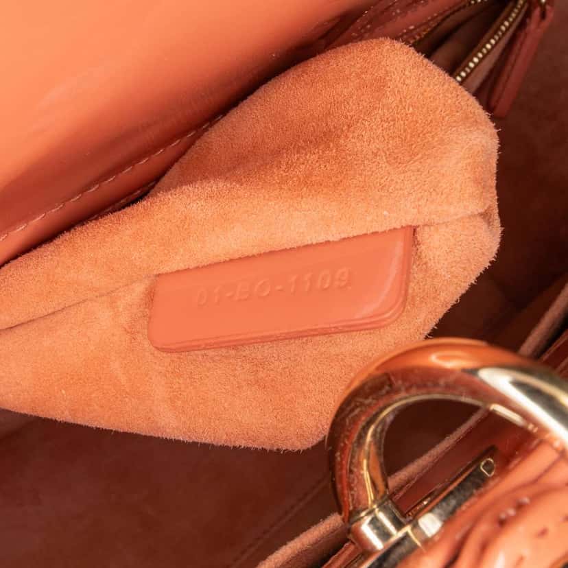 Dior Medium Patent Cannage Lady Dior Orange Leather Very good condition - Box View