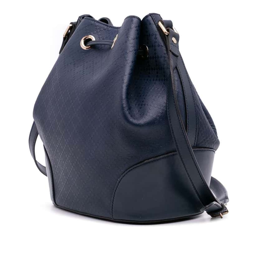 Gucci Medium Calfskin Bright Diamante Bucket Blue Leather Good condition - Back View