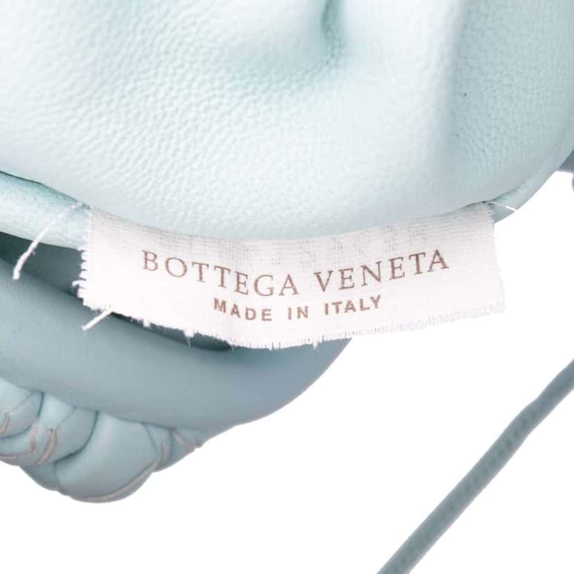 Bottega Veneta Nappa Intrecciato The Mini Pouch Crossbody Blue Leather Good condition - Box View