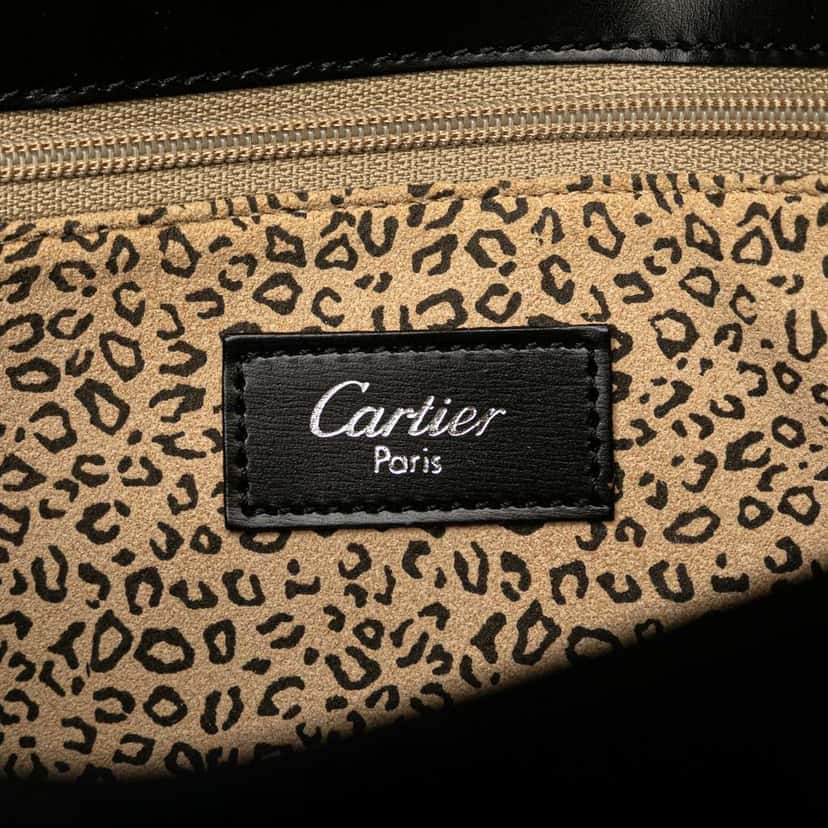 Cartier Leather Panthere Shoulder Bag Black Leather Good condition - Box View