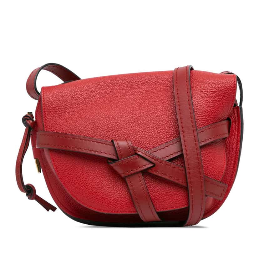 Loewe Small Leather Gate Crossbody Red Leather Good condition - Front View