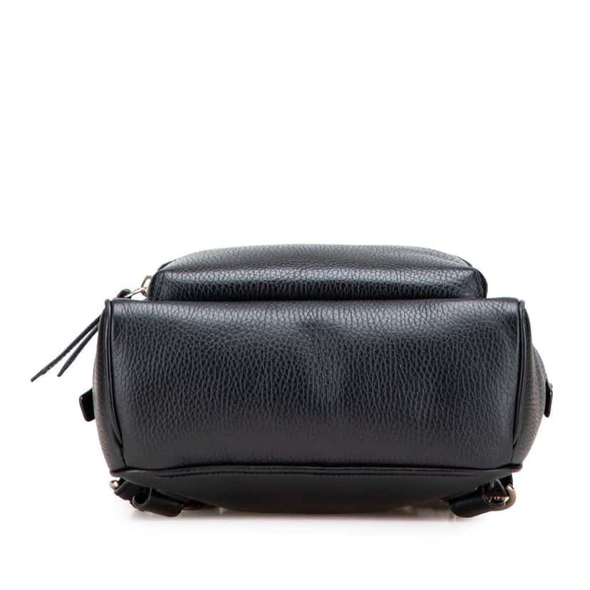 Gucci Pebbled Calfskin Soho Chain Backpack Black Leather Good condition - Inside View