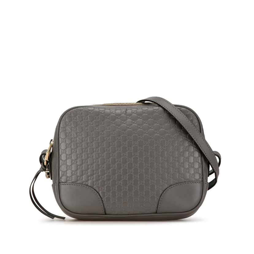 Gucci Mini Microguccissima Bree Crossbody Grey Leather Good condition - Front View