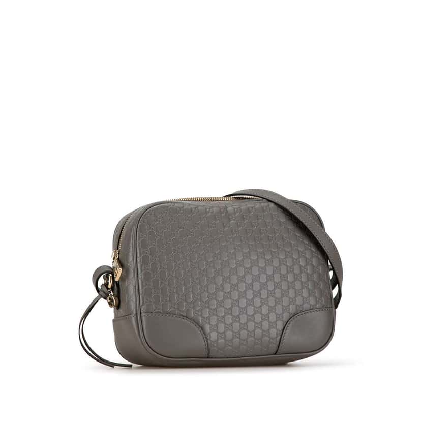 Gucci Mini Microguccissima Bree Crossbody Grey Leather Good condition - Back View