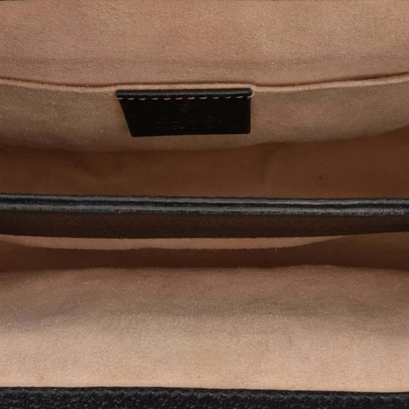 Gucci Small Calfskin Ophidia Chain Crossbody Black Leather Fair condition - Model View