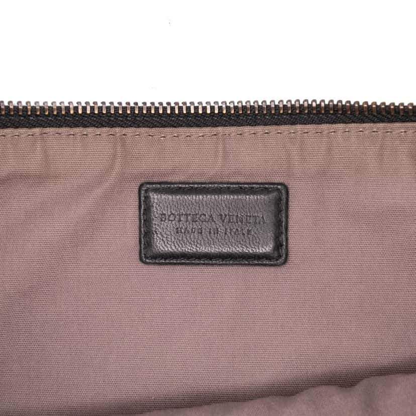 Bottega Veneta Large Nappa Intrecciato Flat Zip Biletto Pouch Black Leather Good condition - Box View