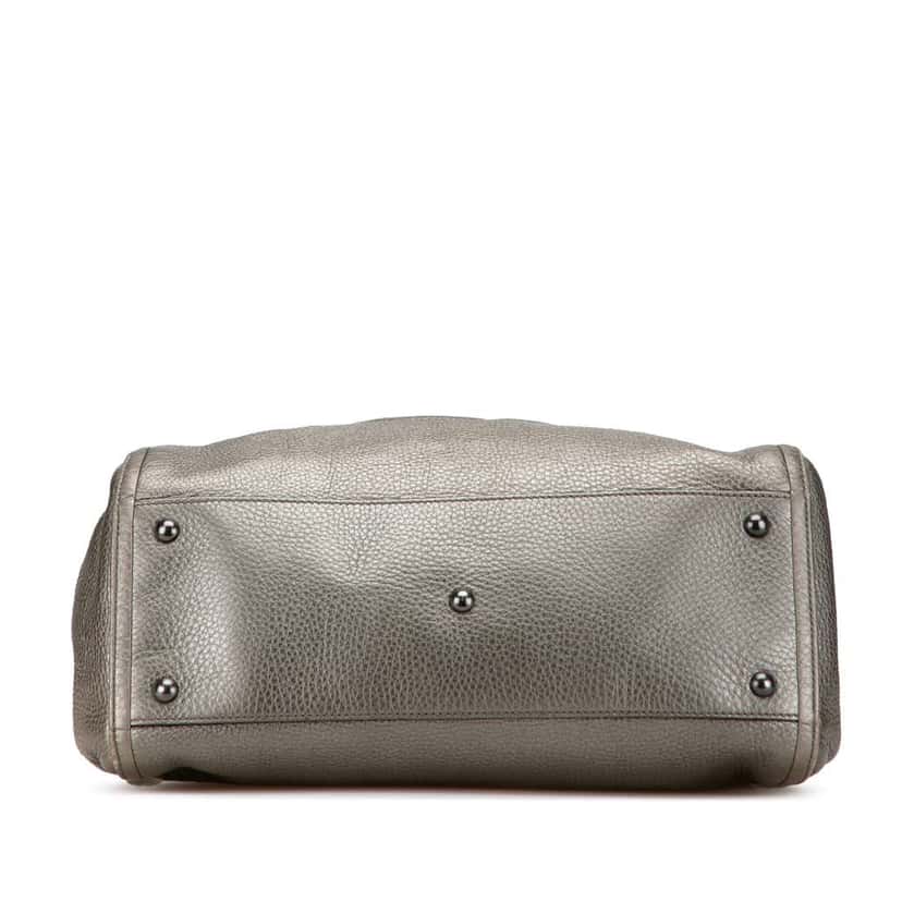 Gucci Medium Metallic Leather Soho Cellarius Tote Grey Leather Good condition - Inside View