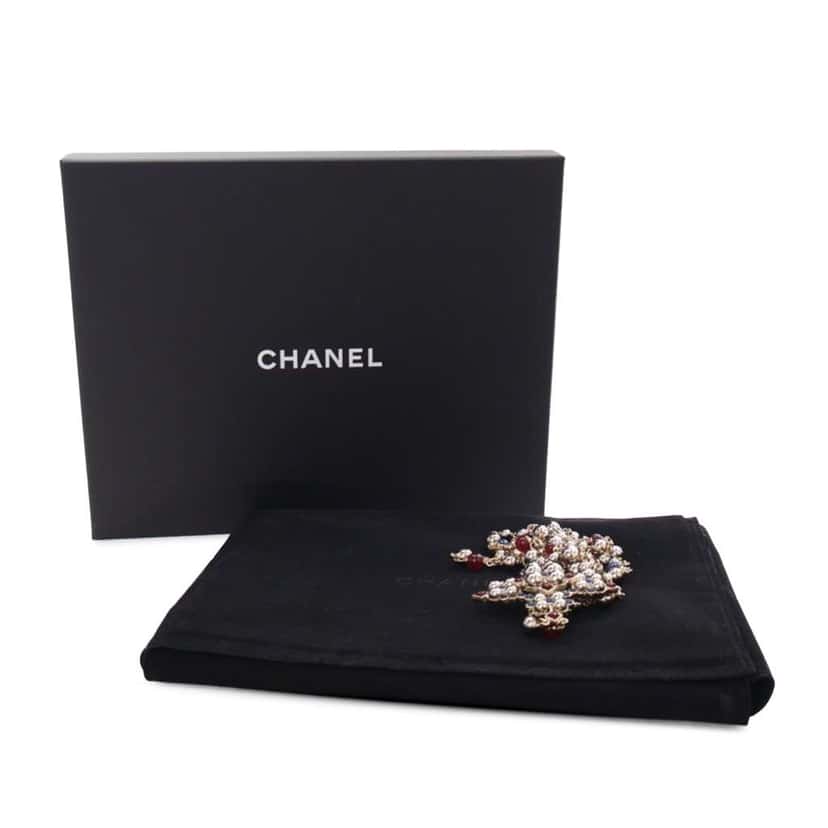 Chanel Gold Plated Gripoix and Beaded Pendant Necklace Gold Metal Good condition - Inside View