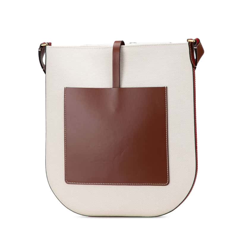 Burberry Printed Canvas Logo Anne Crossbody White Canvas Good condition - Back View