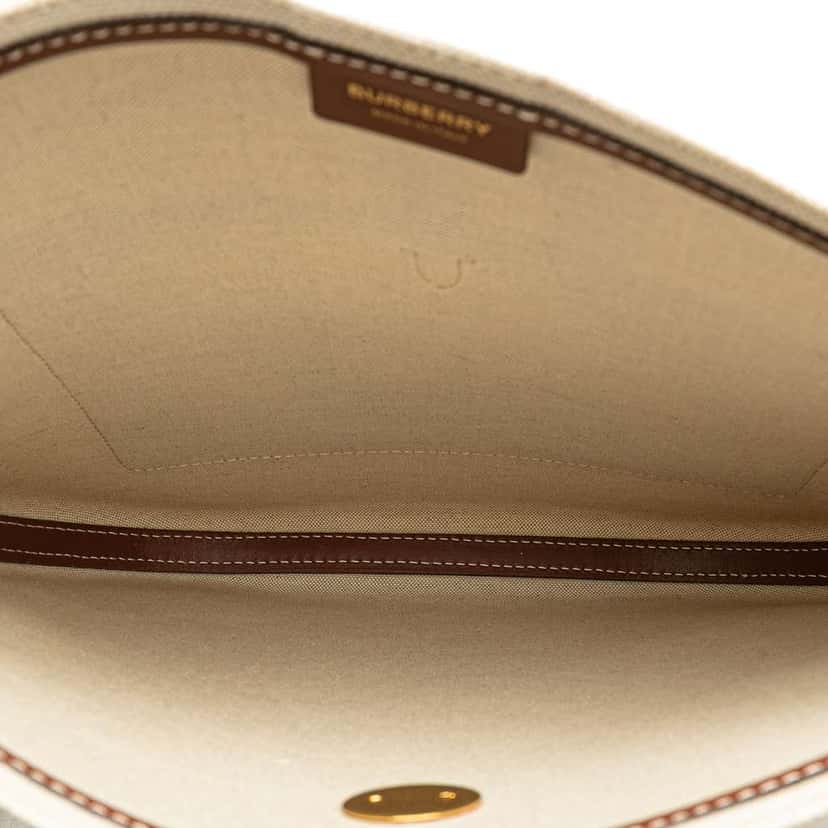 Burberry Printed Canvas Logo Anne Crossbody White Canvas Good condition - Model View