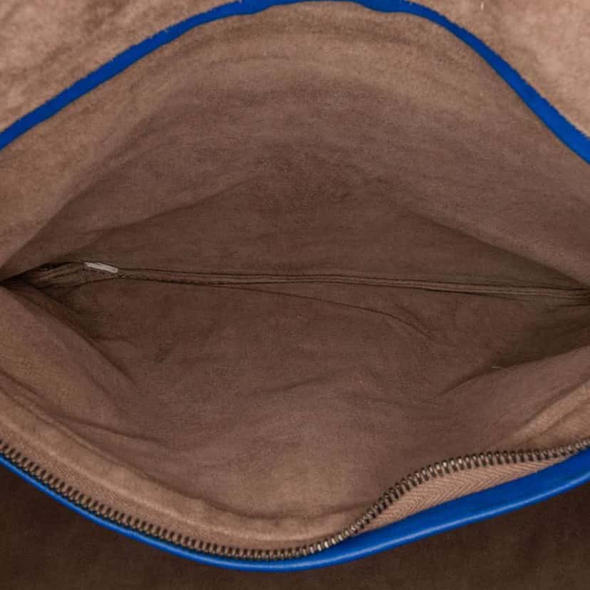 Bottega Veneta Nappa Intrecciato Shoulder Bag Blue Leather Good condition - Box View