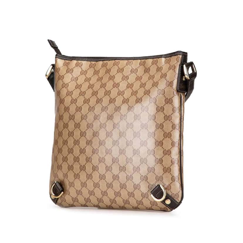 Gucci GG Crystal Abbey D Ring Crossbody Brown Canvas Good condition - Back View