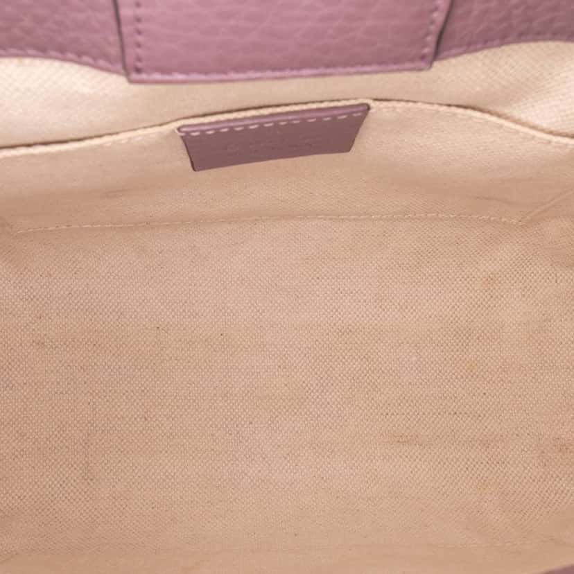 Gucci Mini Calfskin Bamboo Shopper Satchel Purple Leather Good condition - Model View