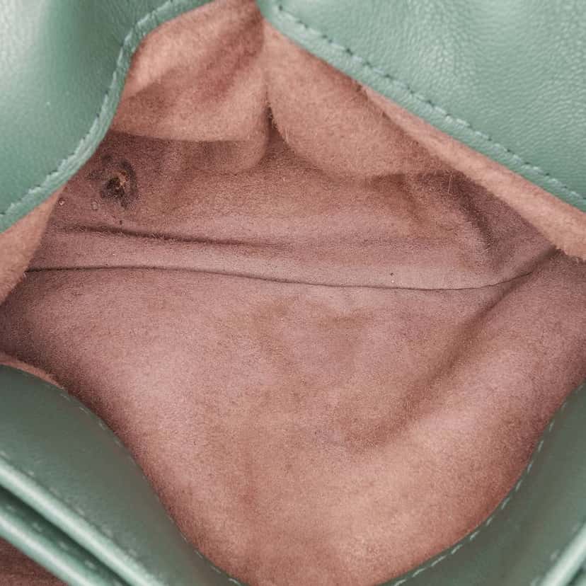 Bottega Veneta Baby Nappa Intrecciato Olimpia Crossbody Green Leather Good condition - Box View