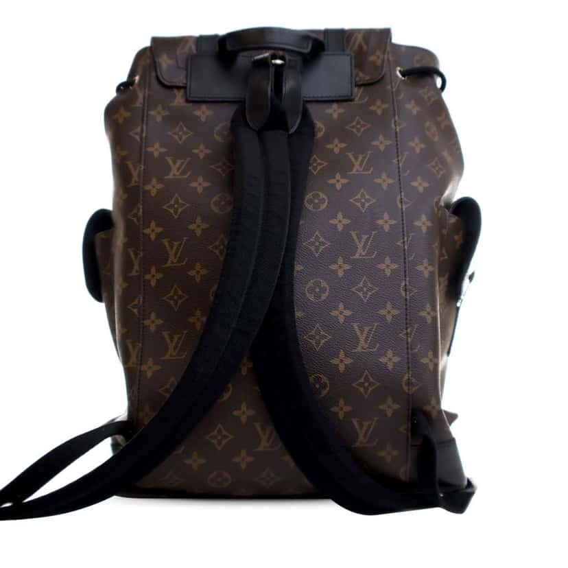 Louis Vuitton Monogram Macassar Christopher Backpack MM Brown Good condition - Back View
