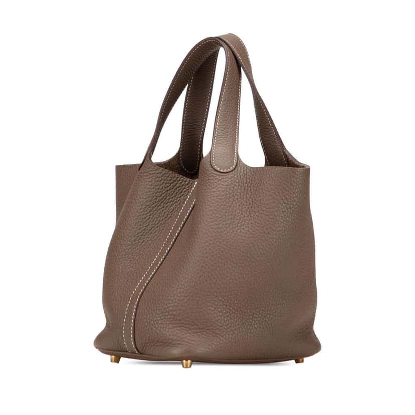 Hermès Clemence Picotin Lock 18 Brown Leather Good condition - Back View