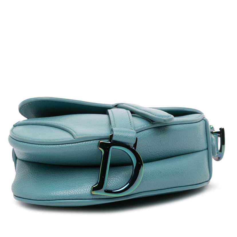 Dior Micro Goatskin Saddle Bag Blue Leather Very good condition - Inside View