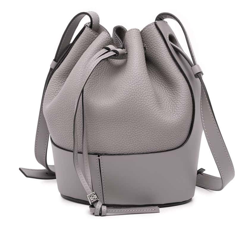 Loewe Medium Leather Balloon Bucket Bag Grey Leather Good condition - Back View