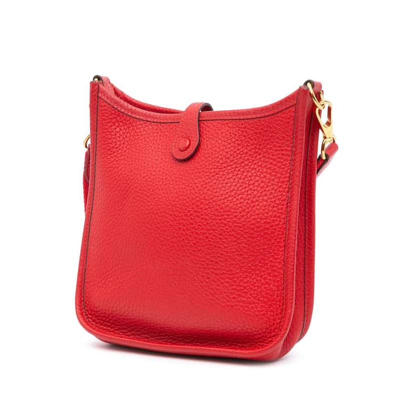 Hermès Clemence Evelyne TPM Red Leather Good condition - Back View