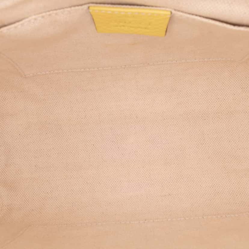 Gucci Mini Calfskin Bamboo Shopper Satchel Yellow Leather Good condition - Model View