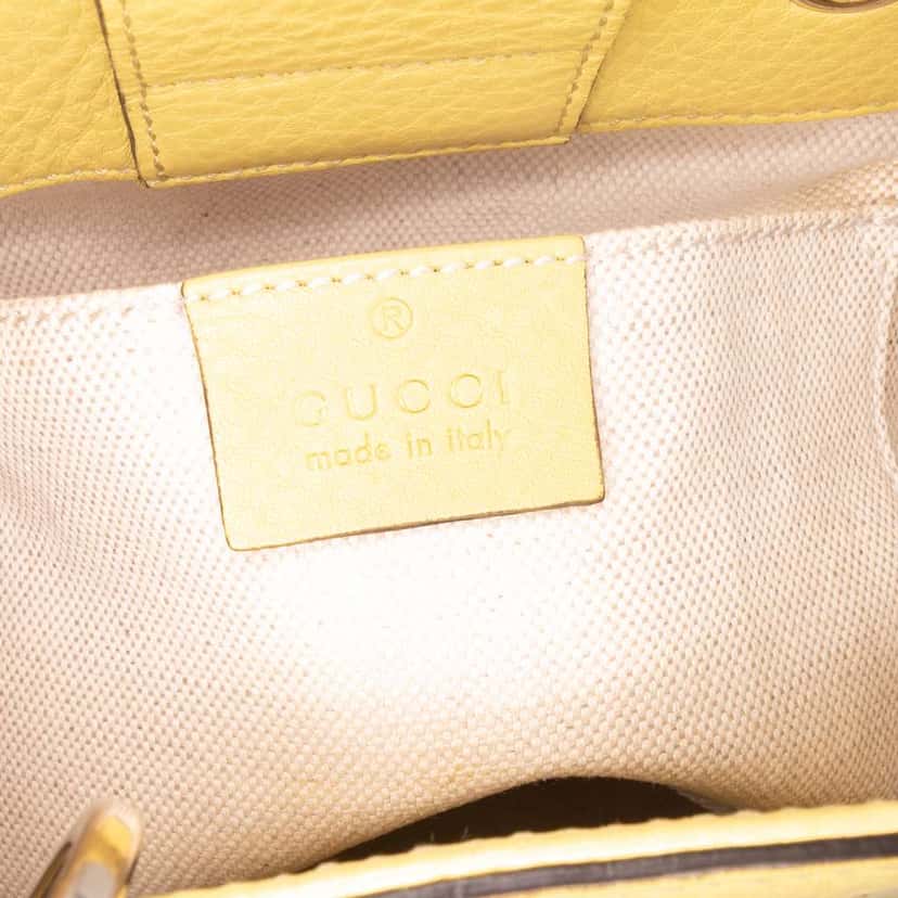 Gucci Mini Calfskin Bamboo Shopper Satchel Yellow Leather Good condition - Box View