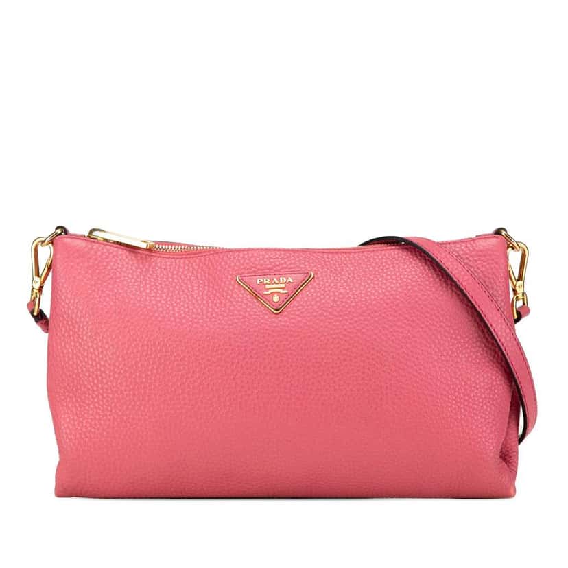 Prada Vitello Daino Crossbody Pink Leather Good condition - Front View
