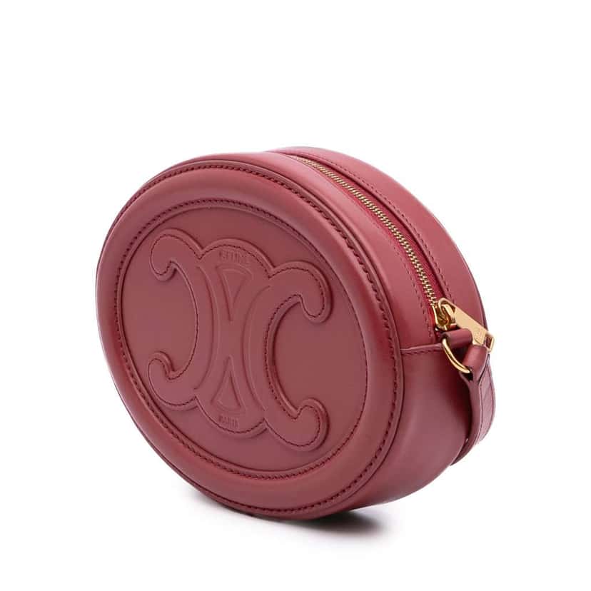 Celine Small Calfskin Cuir Triomphe Oval Crossbody Red Leather Good condition - Back View
