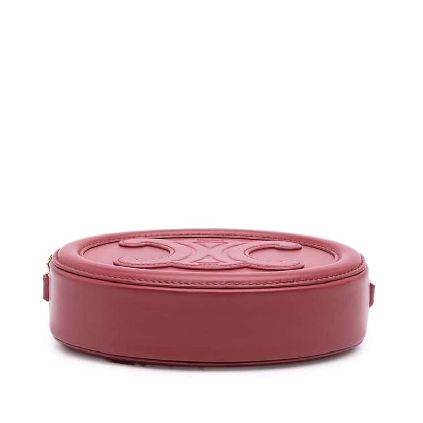 Celine Small Calfskin Cuir Triomphe Oval Crossbody Red Leather Good condition - Inside View