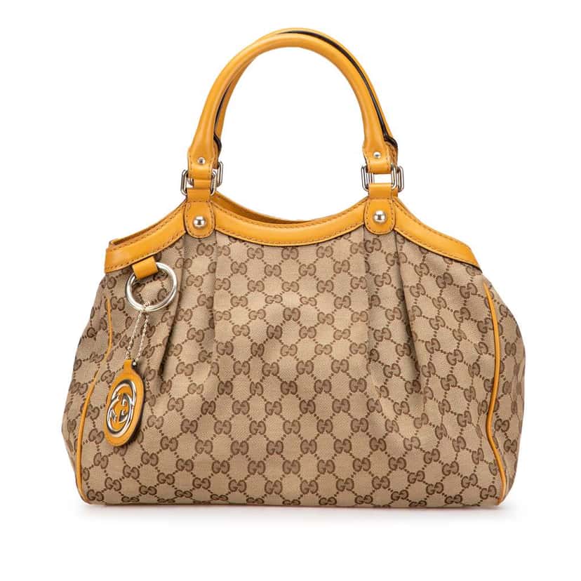 Gucci Medium GG Canvas Sukey Tote Brown Canvas Good condition - Front View