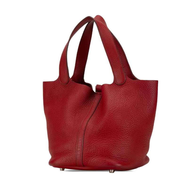 Hermès Clemence Picotin Lock 22 Red Leather Good condition - Back View