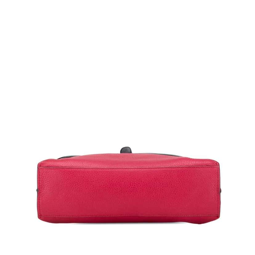 Gucci Medium Leather Bamboo Daily Satchel Red Leather Good condition - Inside View