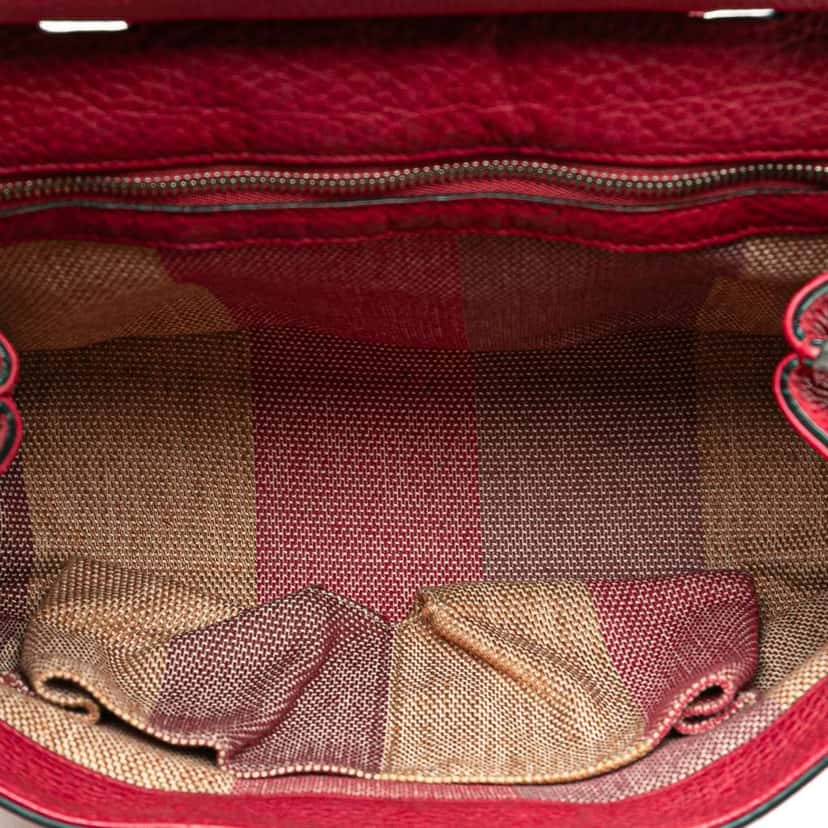 Gucci Medium Leather Bamboo Daily Satchel Red Leather Good condition - Model View