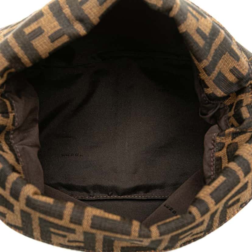 Fendi Zucca Canvas Double Flap Shoulder Bag Brown Canvas Good condition - Model View