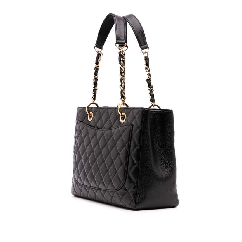 Chanel Caviar Grand Shopping Tote Black Leather Good condition - Back View