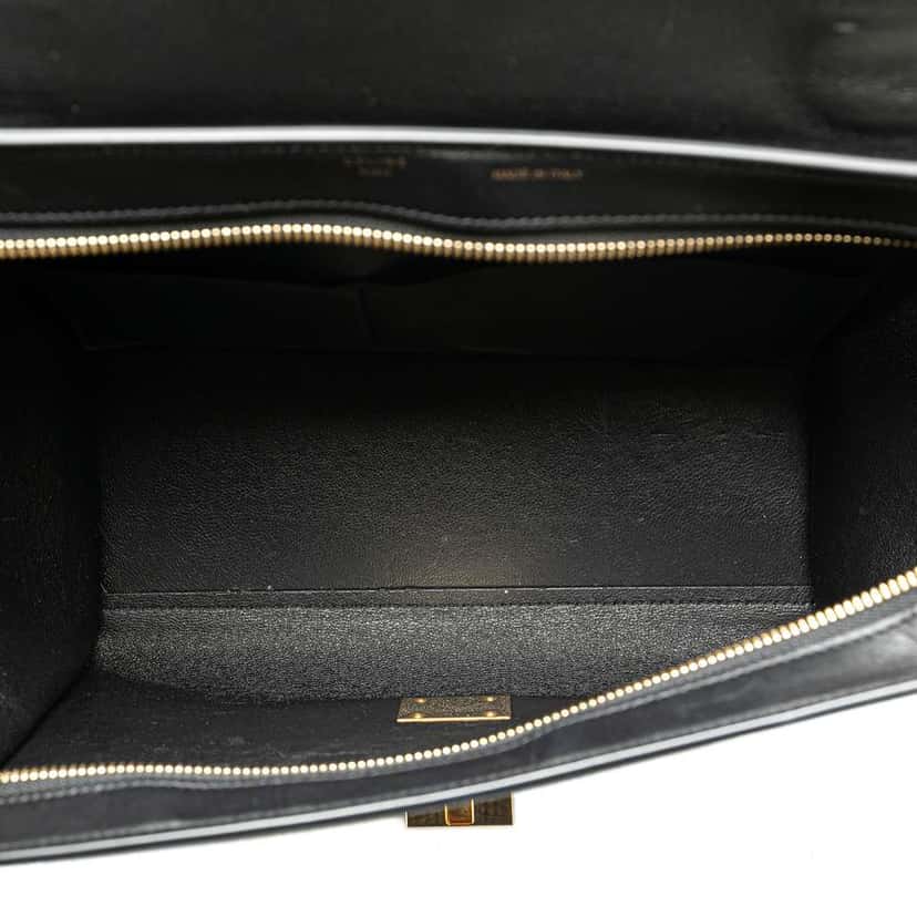 Celine Small Tricolor Trapeze Satchel Black Leather Good condition - Model View