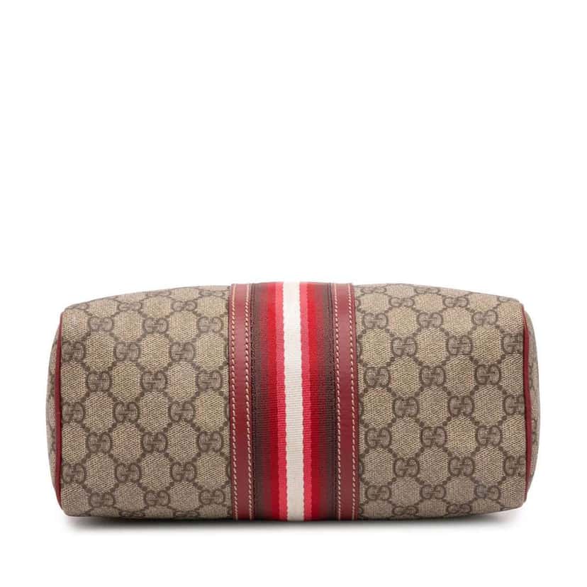 Gucci Limited Edition Small GG Supreme Web Joy Boston Bag Brown Canvas Good condition - Inside View